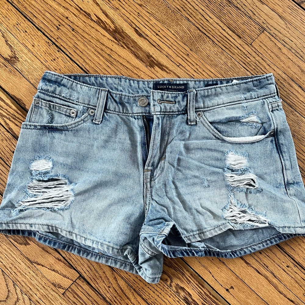 Lucky Brand Women's Distressed Light Blue Jean Shorts